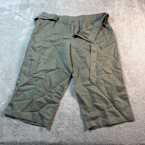 Liz Claiborne Petite Pants Women's PXL Gray Linen Blend Belted Capri Beach Light